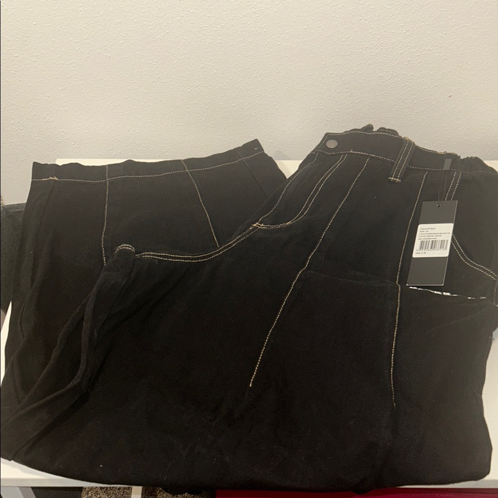 Loiter Black Wide-Leg Pants